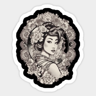 Allure and Charm of Asian Goddess Sticker